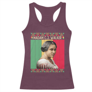 Madam CJ Walker Retro Sunset Racerback Tank Top Strong Black Woman Leader TS12 Maroon Print Your Wear