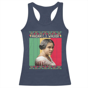 Madam CJ Walker Retro Sunset Racerback Tank Top Strong Black Woman Leader TS12 Navy Print Your Wear