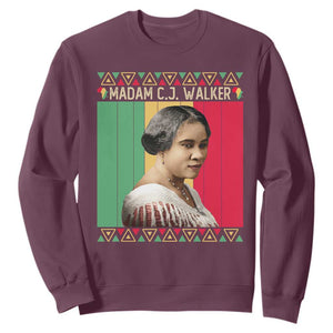 Madam CJ Walker Retro Sunset Sweatshirt Strong Black Woman Leader TS12 Maroon Print Your Wear