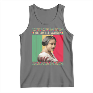 Madam CJ Walker Retro Sunset Tank Top Strong Black Woman Leader TS12 Black Heather Print Your Wear