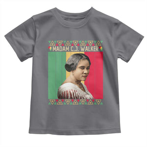 Madam CJ Walker Retro Sunset Toddler T Shirt Strong Black Woman Leader TS12 Charcoal Print Your Wear