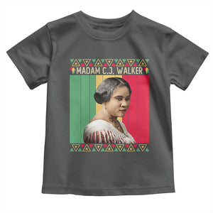 Madam CJ Walker Retro Sunset Toddler T Shirt Strong Black Woman Leader TS12 Dark Heather Print Your Wear