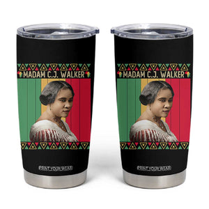 Madam CJ Walker Retro Sunset Tumbler Cup Strong Black Woman Leader TS12 Black Print Your Wear