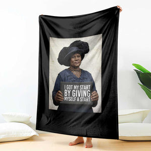 Madam CJ Walker Quote Throw Blanket I Got My Start By Giving Myself A Start TS12 Print Your Wear