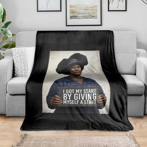 Madam CJ Walker Quote Throw Blanket I Got My Start By Giving Myself A Start TS12 Print Your Wear