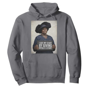Madam CJ Walker Quote Hoodie I Got My Start By Giving Myself A Start TS12 Charcoal Print Your Wear