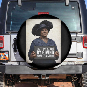 Madam CJ Walker Quote Spare Tire Cover I Got My Start By Giving Myself A Start TS12 No hole Black Print Your Wear