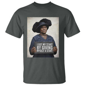 Madam CJ Walker Quote T Shirt I Got My Start By Giving Myself A Start TS12 Dark Heather Print Your Wear
