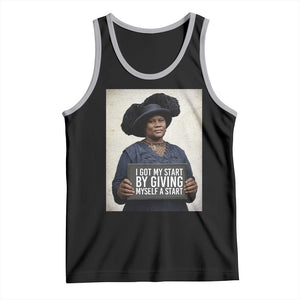 Madam CJ Walker Quote Tank Top I Got My Start By Giving Myself A Start TS12 Black Athletic Heather Print Your Wear