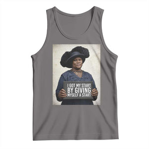 Madam CJ Walker Quote Tank Top I Got My Start By Giving Myself A Start TS12 Deep Heather Print Your Wear
