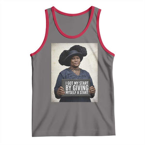 Madam CJ Walker Quote Tank Top I Got My Start By Giving Myself A Start TS12 Deep Heather Red Print Your Wear