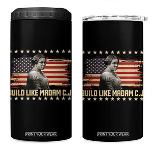 Build Like Madam CJ Walker 4 in 1 Can Cooler Tumbler Black History Month Gift TS12 One Size: 16 oz Black Print Your Wear