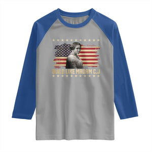 Build Like Madam CJ Walker Raglan Shirt Black History Month Gift TS12 Sport Gray Royal Print Your Wear
