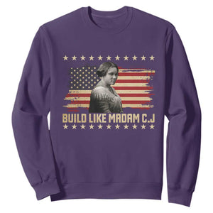 Build Like Madam CJ Walker Sweatshirt Black History Month Gift TS12 Purple Print Your Wear