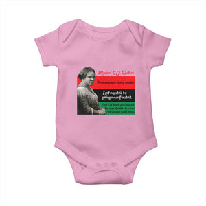Madam CJ Walker Baby Onesie Women Empowerment Inspirational Quote TS12 Light Pink Print Your Wear