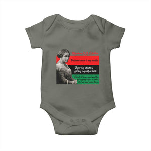 Madam CJ Walker Baby Onesie Women Empowerment Inspirational Quote TS12 Military Green Print Your Wear
