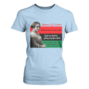 Madam CJ Walker T Shirt For Women Women Empowerment Inspirational Quote TS12 Light Blue Print Your Wear