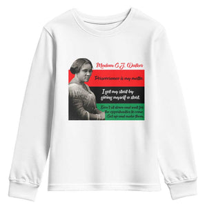 Madam CJ Walker Youth Sweatshirt Women Empowerment Inspirational Quote TS12 White Print Your Wear