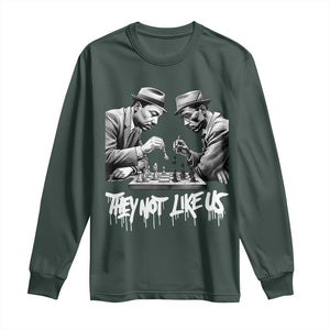 MLK And Malcolm X Long Sleeve Shirt They Not Like Us African American Heritage Gift TS12 Dark Forest Green Print Your Wear