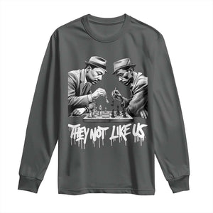 MLK And Malcolm X Long Sleeve Shirt They Not Like Us African American Heritage Gift TS12 Dark Heather Print Your Wear