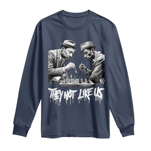 MLK And Malcolm X Long Sleeve Shirt They Not Like Us African American Heritage Gift TS12 Navy Print Your Wear