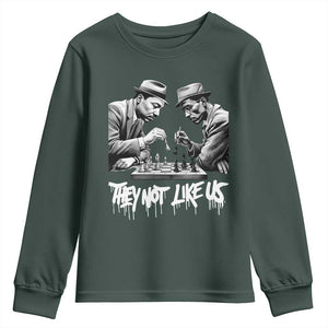 MLK And Malcolm X Youth Sweatshirt They Not Like Us African American Heritage Gift TS12 Dark Forest Green Print Your Wear