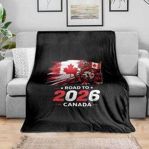 Funny Canada Soccer Dinosaur Throw Blanket Road To 2026 TS12 Print Your Wear