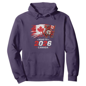 Funny Canada Soccer Dinosaur Hoodie Road To 2026 TS12 Purple Print Your Wear