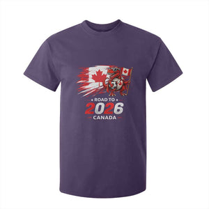 Funny Canada Soccer Dinosaur T Shirt For Kid Road To 2026 TS12 Purple Print Your Wear