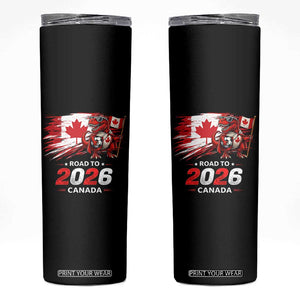 Funny Canada Soccer Dinosaur Skinny Tumbler Road To 2026 TS12 Black Print Your Wear