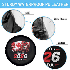 Funny Canada Soccer Dinosaur Spare Tire Cover Road To 2026 TS12 Print Your Wear