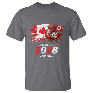Funny Canada Soccer Dinosaur T Shirt Road To 2026 TS12 Charcoal Print Your Wear