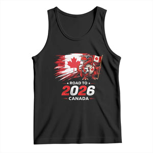 Funny Canada Soccer Dinosaur Tank Top Road To 2026 TS12 Black Print Your Wear