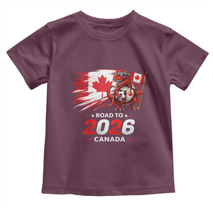 Funny Canada Soccer Dinosaur Toddler T Shirt Road To 2026 TS12 Maroon Print Your Wear