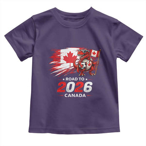 Funny Canada Soccer Dinosaur Toddler T Shirt Road To 2026 TS12 Purple Print Your Wear