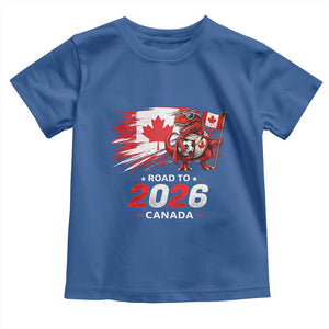 Funny Canada Soccer Dinosaur Toddler T Shirt Road To 2026 TS12 Royal Blue Print Your Wear