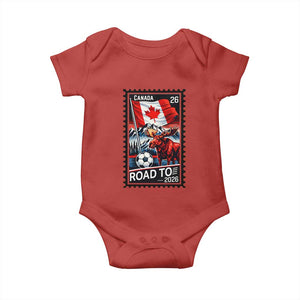 Canada Soccer Moose Baby Onesie Vintage Postal Stamp Road To 2026 TS12 Red Print Your Wear