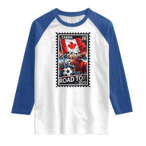 Canada Soccer Moose Raglan Shirt Vintage Postal Stamp Road To 2026 TS12 White Royal Print Your Wear