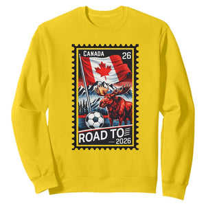Canada Soccer Moose Sweatshirt Vintage Postal Stamp Road To 2026 TS12 Daisy Print Your Wear