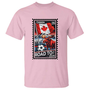 Canada Soccer Moose T Shirt Vintage Postal Stamp Road To 2026 TS12 Light Pink Print Your Wear