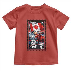 Canada Soccer Moose Toddler T Shirt Vintage Postal Stamp Road To 2026 TS12 Red Print Your Wear