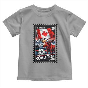 Canada Soccer Moose Toddler T Shirt Vintage Postal Stamp Road To 2026 TS12 Sport Gray Print Your Wear
