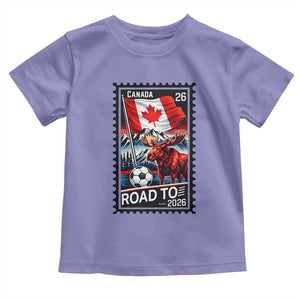 Canada Soccer Moose Toddler T Shirt Vintage Postal Stamp Road To 2026 TS12 Violet Print Your Wear