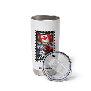 Canada Soccer Moose Tumbler Cup Vintage Postal Stamp Road To 2026 TS12 Print Your Wear