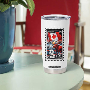 Canada Soccer Moose Tumbler Cup Vintage Postal Stamp Road To 2026 TS12 Print Your Wear