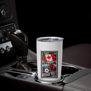 Canada Soccer Moose Tumbler Cup Vintage Postal Stamp Road To 2026 TS12 Print Your Wear