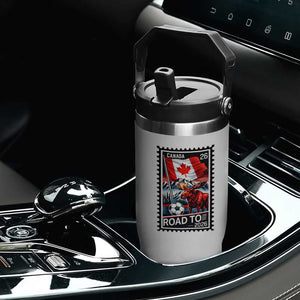 Canada Soccer Moose Flip Straw Tumbler Vintage Postal Stamp Road To 2026 TS12 Print Your Wear