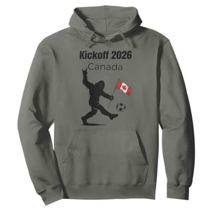 Funny Bigfoot Canada Soccer Hoodie Kickoff 2026 TS12 Military Green Print Your Wear
