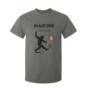 Funny Bigfoot Canada Soccer T Shirt For Kid Kickoff 2026 TS12 Military Green Print Your Wear