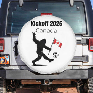 Funny Bigfoot Canada Soccer Spare Tire Cover Kickoff 2026 TS12 No hole White Print Your Wear